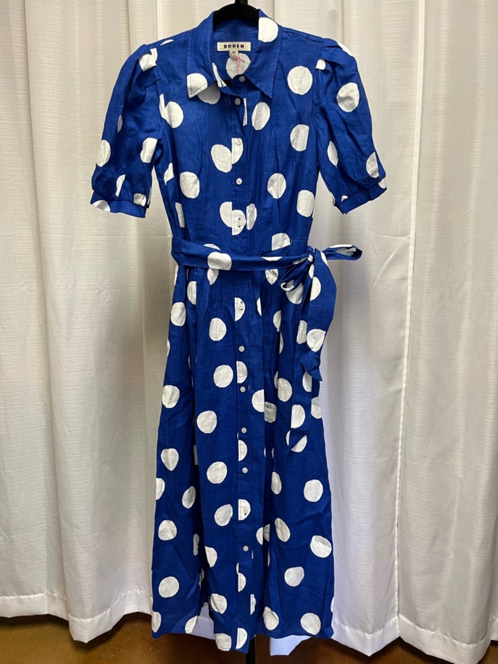 Boden Alexa Polka Dot Linen Shirtdress NWT | size 4 - Picture 2 of 9